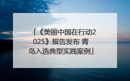 《美丽中国在行动2025》报告发布 青岛入选典型实践案例