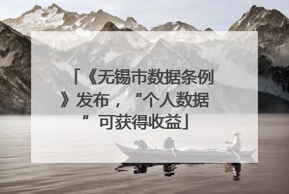《无锡市数据条例》发布，“个人数据”可获得收益