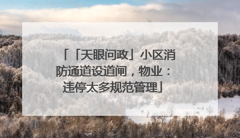「天眼问政」小区消防通道设道闸，物业：违停太多规范管理