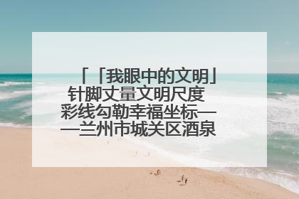 「我眼中的文明」针脚丈量文明尺度 彩线勾勒幸福坐标——兰州市城关区酒泉路街道办事处