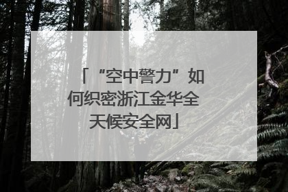 “空中警力”如何织密浙江金华全天候安全网