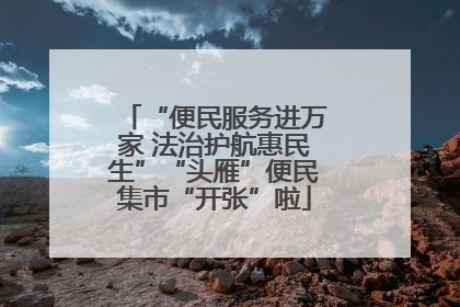“便民服务进万家 法治护航惠民生”“头雁”便民集市“开张”啦
