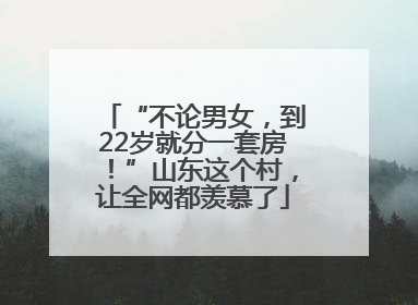 “不论男女，到22岁就分一套房！”山东这个村，让全网都羡慕了