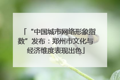 “中国城市网络形象指数”发布：郑州市文化与经济维度表现出色