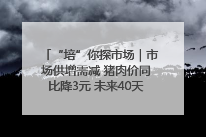 “培”你探市场｜市场供增需减 猪肉价同比降3元 未来40天便宜猪肉敞开吃