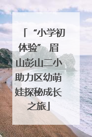 “小学初体验” 眉山彭山二小助力区幼萌娃探秘成长之旅