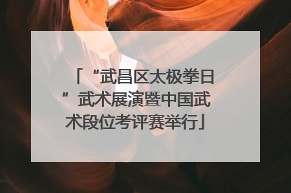 “武昌区太极拳日”武术展演暨中国武术段位考评赛举行