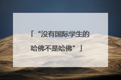 “没有国际学生的哈佛不是哈佛”