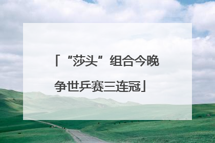 “莎头”组合今晚争世乒赛三连冠