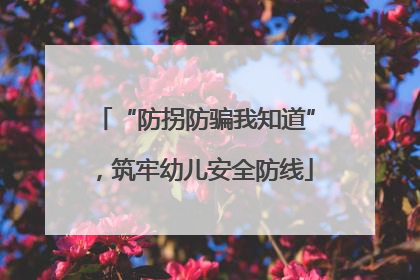“防拐防骗我知道”，筑牢幼儿安全防线