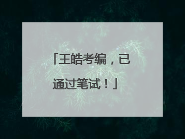 王皓考编，已通过笔试！
