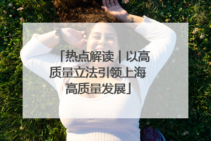 热点解读｜以高质量立法引领上海高质量发展
