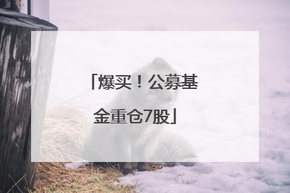 爆买！公募基金重仓7股