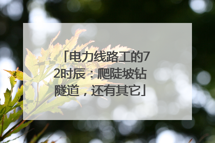 电力线路工的72时辰：爬陡坡钻隧道，还有其它