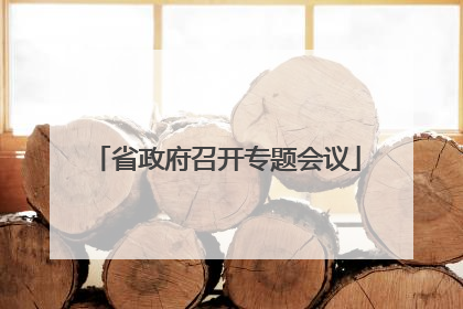 省政府召开专题会议
