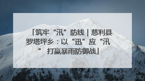 筑牢“汛”防线｜慈利县罗塔坪乡：以“迅”应“汛” 打赢暴雨防御战