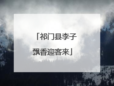 祁门县李子飘香迎客来