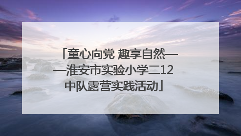 童心向党 趣享自然——淮安市实验小学二12中队露营实践活动