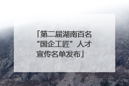 第二届湖南百名“国企工匠”人才宣传名单发布