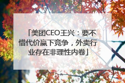 美团CEO王兴：要不惜代价赢下竞争，外卖行业存在非理性内卷