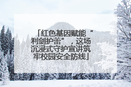 红色基因赋能“利剑护蕾”，这场沉浸式守护宣讲筑牢校园安全防线
