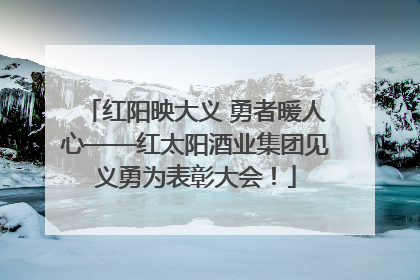 红阳映大义 勇者暖人心——红太阳酒业集团见义勇为表彰大会！