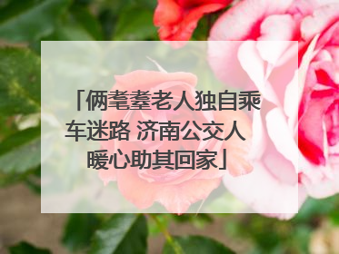 俩耄耋老人独自乘车迷路 济南公交人暖心助其回家