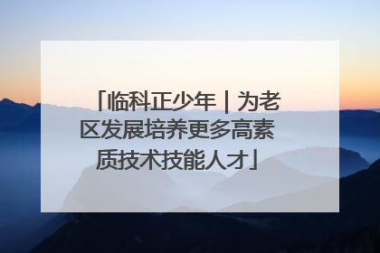 临科正少年｜为老区发展培养更多高素质技术技能人才