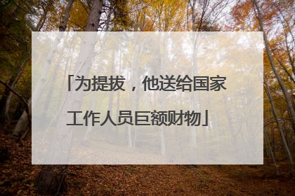 为提拔，他送给国家工作人员巨额财物