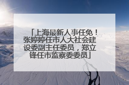上海最新人事任免！张婷婷任市人大社会建设委副主任委员，郑立锋任市监察委委员