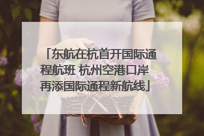 东航在杭首开国际通程航班 杭州空港口岸再添国际通程新航线