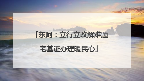 东阿：立行立改解难题 宅基证办理暖民心