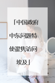 中国政府中东问题特使翟隽访问埃及