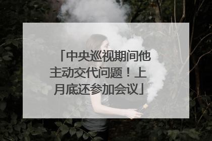 中央巡视期间他主动交代问题！上月底还参加会议