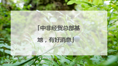 中非经贸总部基地，有好消息