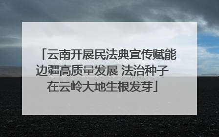 云南开展民法典宣传赋能边疆高质量发展 法治种子在云岭大地生根发芽