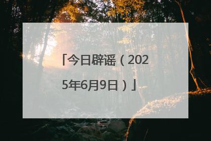 今日辟谣（2025年6月9日）