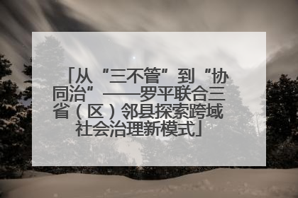 从“三不管”到“协同治”——罗平联合三省（区）邻县探索跨域社会治理新模式