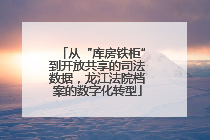 从“库房铁柜”到开放共享的司法数据，龙江法院档案的数字化转型
