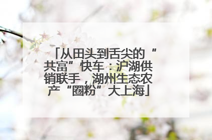 从田头到舌尖的“共富”快车：沪湖供销联手，湖州生态农产“圈粉”大上海