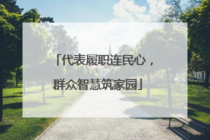 代表履职连民心，群众智慧筑家园