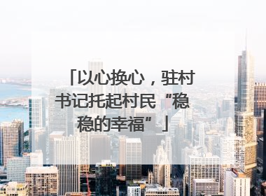 以心换心，驻村书记托起村民“稳稳的幸福”