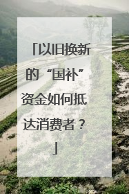 以旧换新的“国补”资金如何抵达消费者？