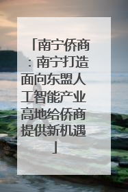 南宁侨商：南宁打造面向东盟人工智能产业高地给侨商提供新机遇