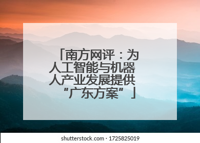 南方网评：为人工智能与机器人产业发展提供“广东方案”