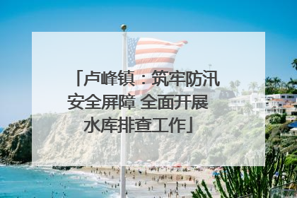 卢峰镇：筑牢防汛安全屏障 全面开展水库排查工作