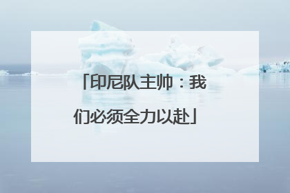 印尼队主帅：我们必须全力以赴