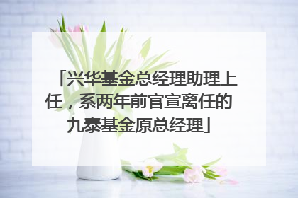 兴华基金总经理助理上任，系两年前官宣离任的九泰基金原总经理