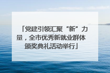 党建引领汇聚“新”力量，全市优秀新就业群体颁奖典礼活动举行