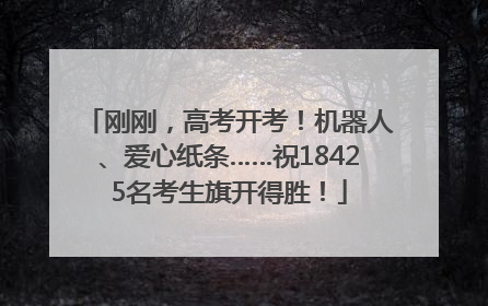 刚刚，高考开考！机器人、爱心纸条……祝18425名考生旗开得胜！